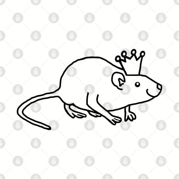 Minimal Rat wearing a Crown by ellenhenryart
