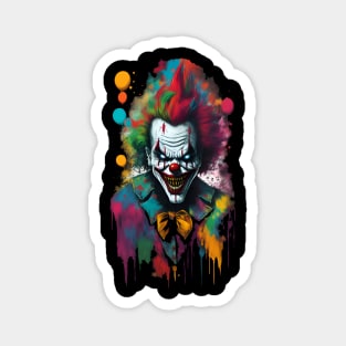 Evil demon clown from hell color blast Magnet