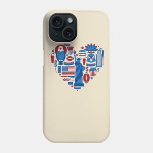 America's Symbols In Heart Shape Phone Case