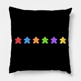 Rainbow Meeples - Board Games and Meeple Addict Pillow