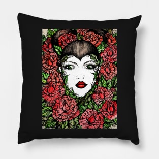 All The Roses Bright Red Pillow