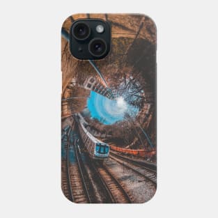 Twisted Tracks, Round World Subway Train Photograph Phone Case