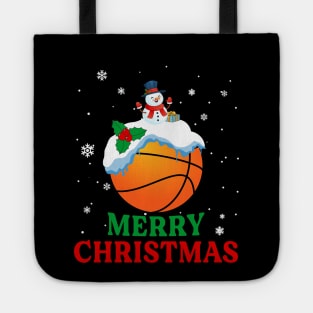 Merry Christmas Basketball Xmas Gift Tote