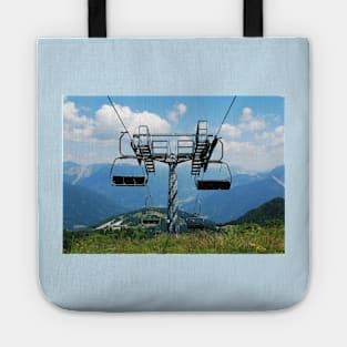 Ski Lift on Monte Zoncolan in Summer Tote