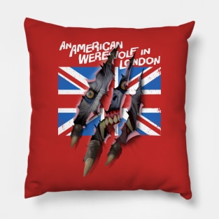 AN AMERICAN WEREWOLF IN LONDON - Union Jack Rips (4 red) Pillow