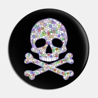 Mosaic Skull and Tile Crossbones Pin