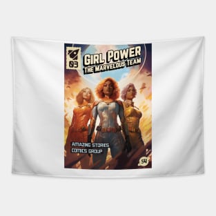 Girl Power Comic Tapestry