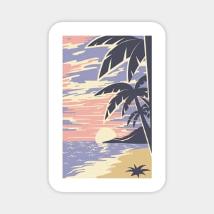 Sunset at the beach Magnet