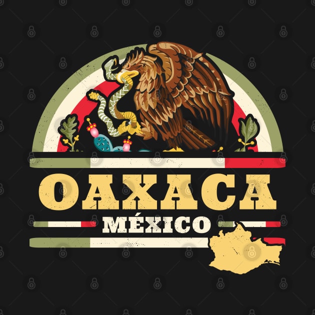 Oaxaca Mexico - Mapa Bandera Mexicana - Mexican State by OrangeMonkeyArt