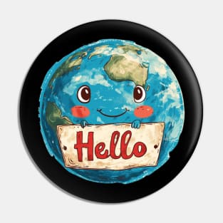 Earth cartoon Pin