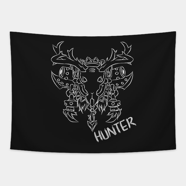 Hunter Crest (White) Tapestry by DeLyss-Iouz