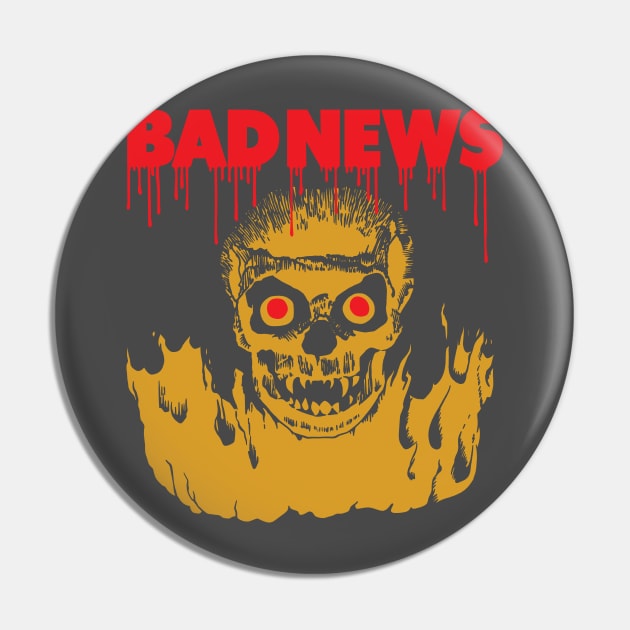 Bad News Skull Pin by MarbitMonster