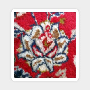 red flower, flower design, floral designs, minimal art, abstract art, floral pattern, antique rug photo , For custom orders please DM me. Magnet