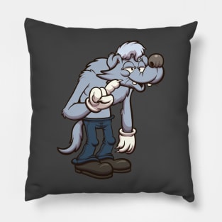 Cute Grey Werewolf Pillow