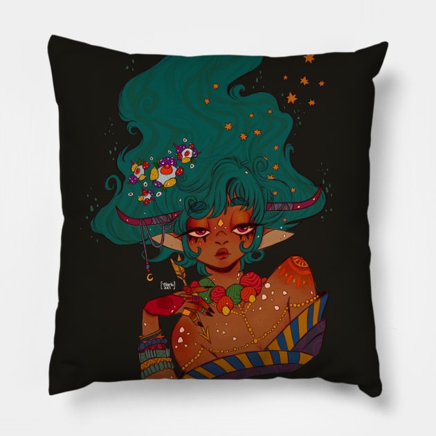 AfroCupid Pillow by Yllarhi_Art