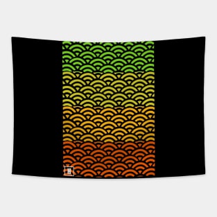 Retro Japanese Clouds Pattern RE:COLOR 05 Tapestry