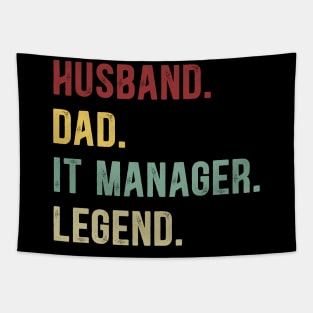 IT Manager Funny Vintage Retro Shirt Husband Dad IT Manager Legend Tapestry