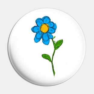 Blue Flower Pin