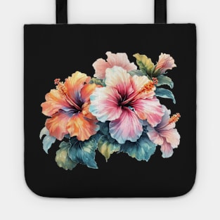 Luscious Tropical Watercolor Hibiscus Flower Tote