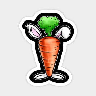 A Carrot with Bunny Feet and Ears. Easter Magnet
