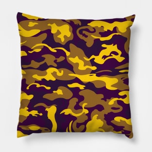 Purple Gold Camo Style Camouflage Pattern Pillow