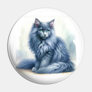 Nebelung Cat Watercolor Kitten - Cute Kitties Pin