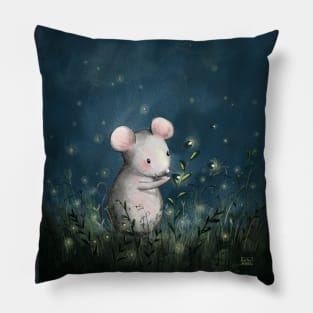 Magic Mouse with fireflies summer night Pillow