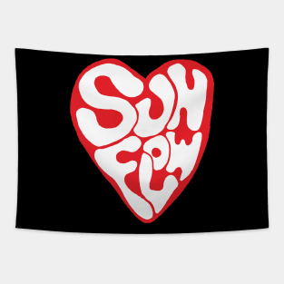 sunflow typography heart Tapestry