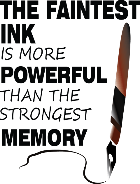 The Faintest Ink Is More Powerful Than The Strongest Memory Kids T-Shirt by khalmer