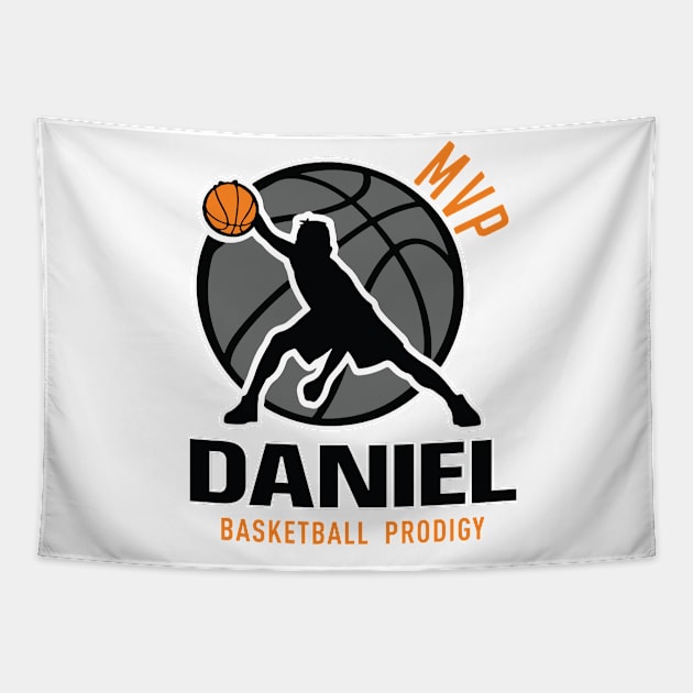 Daniel MVP Custom Player Basketball Prodigy Your Name Tapestry by Baseball Your Name