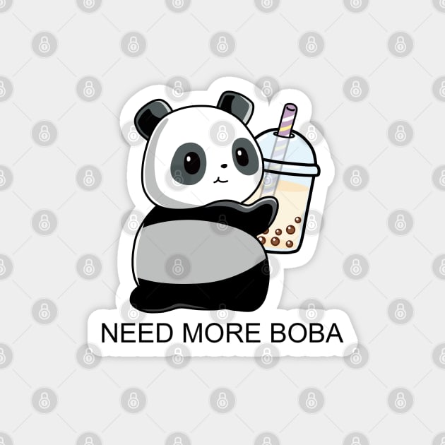 Cute Little Bobaholic Panda Needs More Boba! Magnet by SirBobalot