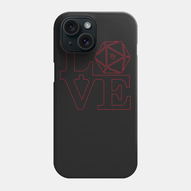 LOVE Eleven 11 - D20 Stranger Things Neon Typography Phone Case by RetroReview