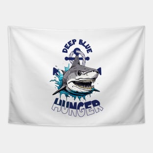 Hungry shark Deep Blue Hunger Tapestry