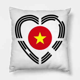 Korean Vietnamese Multinational Patriot Flag Series (Heart) Pillow