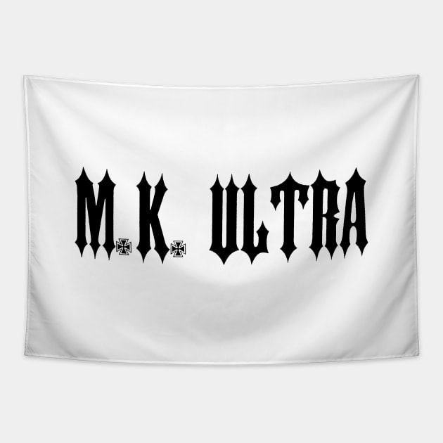 M. K. ULTRA Classic Logo BLACK Tapestry by MKULTRA