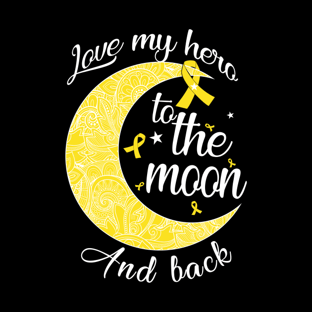 love childhood cancer hero to the moon by TeesCircle