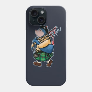 Scottish Mole Of Kintyre Marching With Bagpipes Phone Case