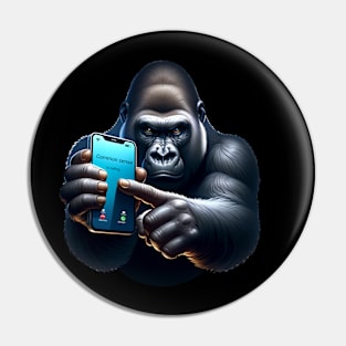 Common Sense Is Calling, Gorilla With Smartphone Pin