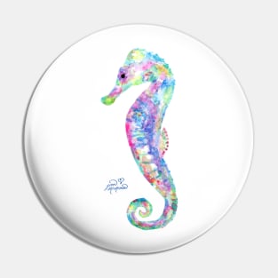 Seahorse watercolor Pin