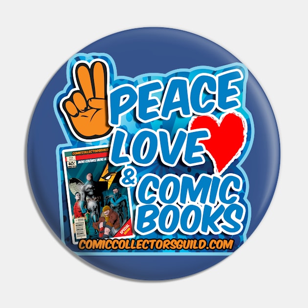 CCG PeaceLoveComicBooks Pin by Comic Collectors Guild 