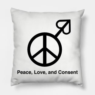 Peace, Love, and Consent Pillow