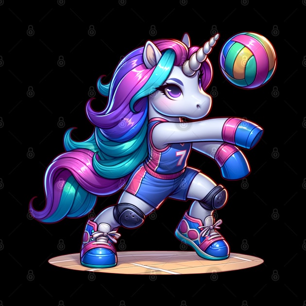 Volleyball Unicorn Team Player by E