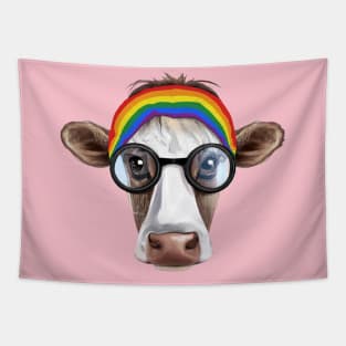 Subtle Pride, Subtle Gay, Subtle Gay Pride, Subtle Pride Flag, Pride Cow, Gay Cow, LGBT Pride, Gay Pride, Cute Pride, Pride, Gay Pride, Rainbow Flag Pride, LGBT Pride, Rainbow Pride, Rainbow Cow Tapestry