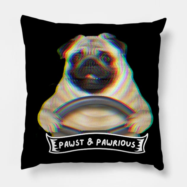 driving pug Pillow by Yas R