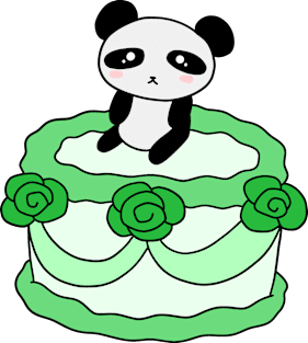 Birthday Cake Panda Magnet