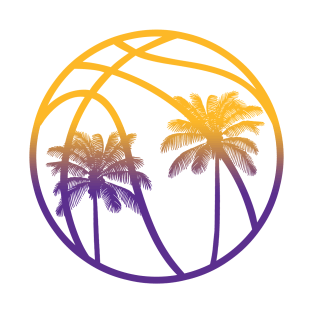 LA Palm Tree Basketball - White T-Shirt