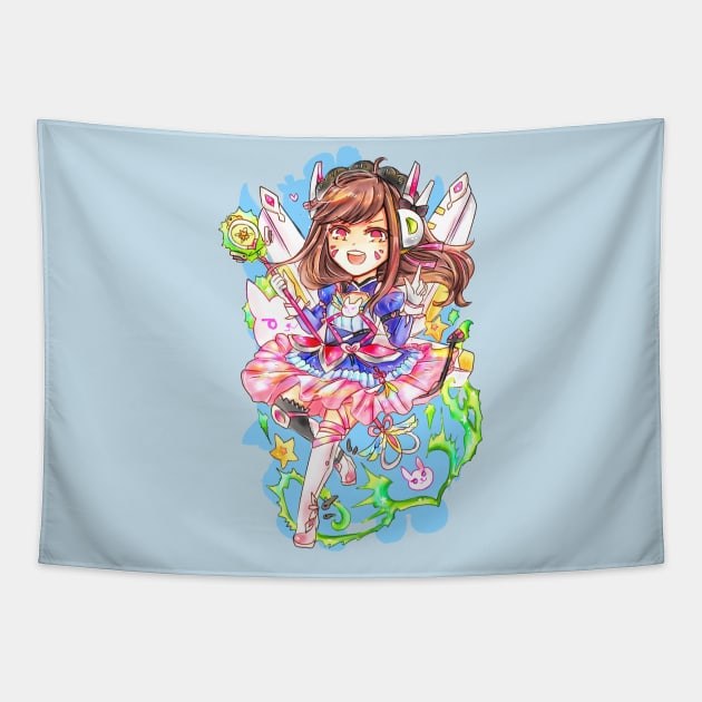 Magical D.Va Tapestry by candypiggy