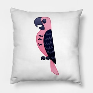 Tropical Elegance - Pink Parrot Illustration Pillow