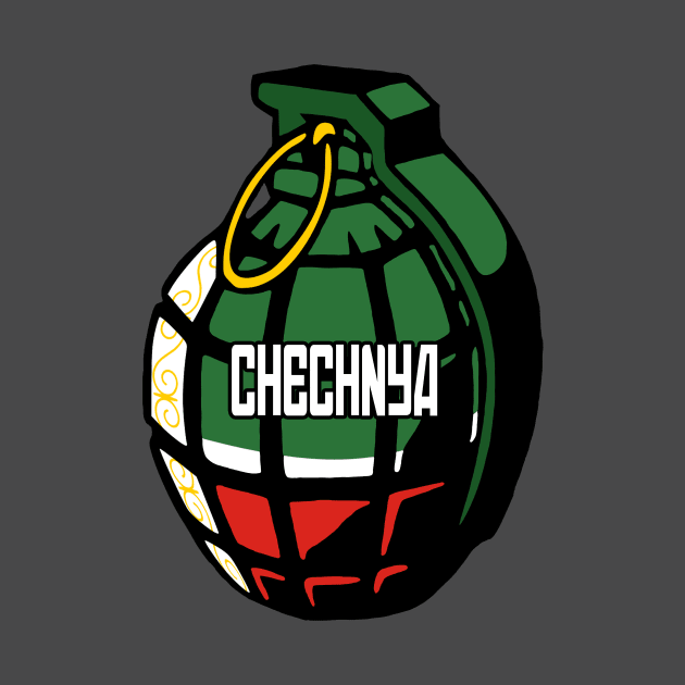 Chechen Born Fighter. Chechnya Flag by Jakavonis