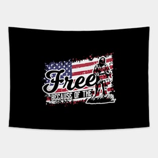 Home Of The Free Because Of The Brave Usa Flag Tapestry